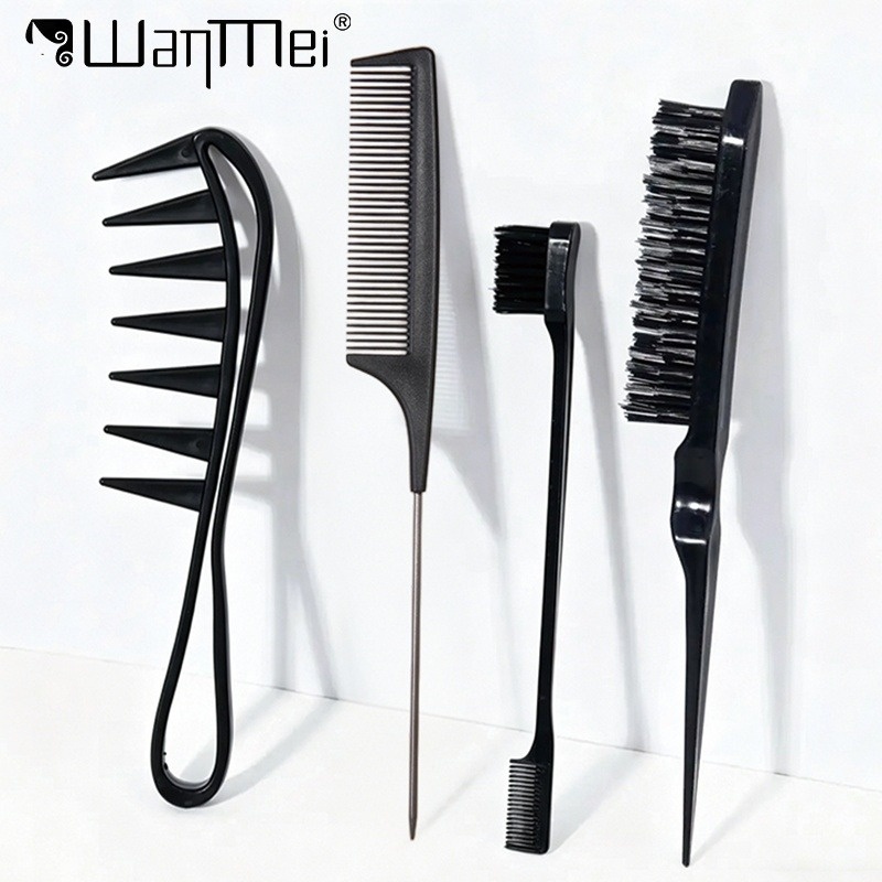 Detangling Wide Comb - 4pcs Hair Comb Set Professional Teasing