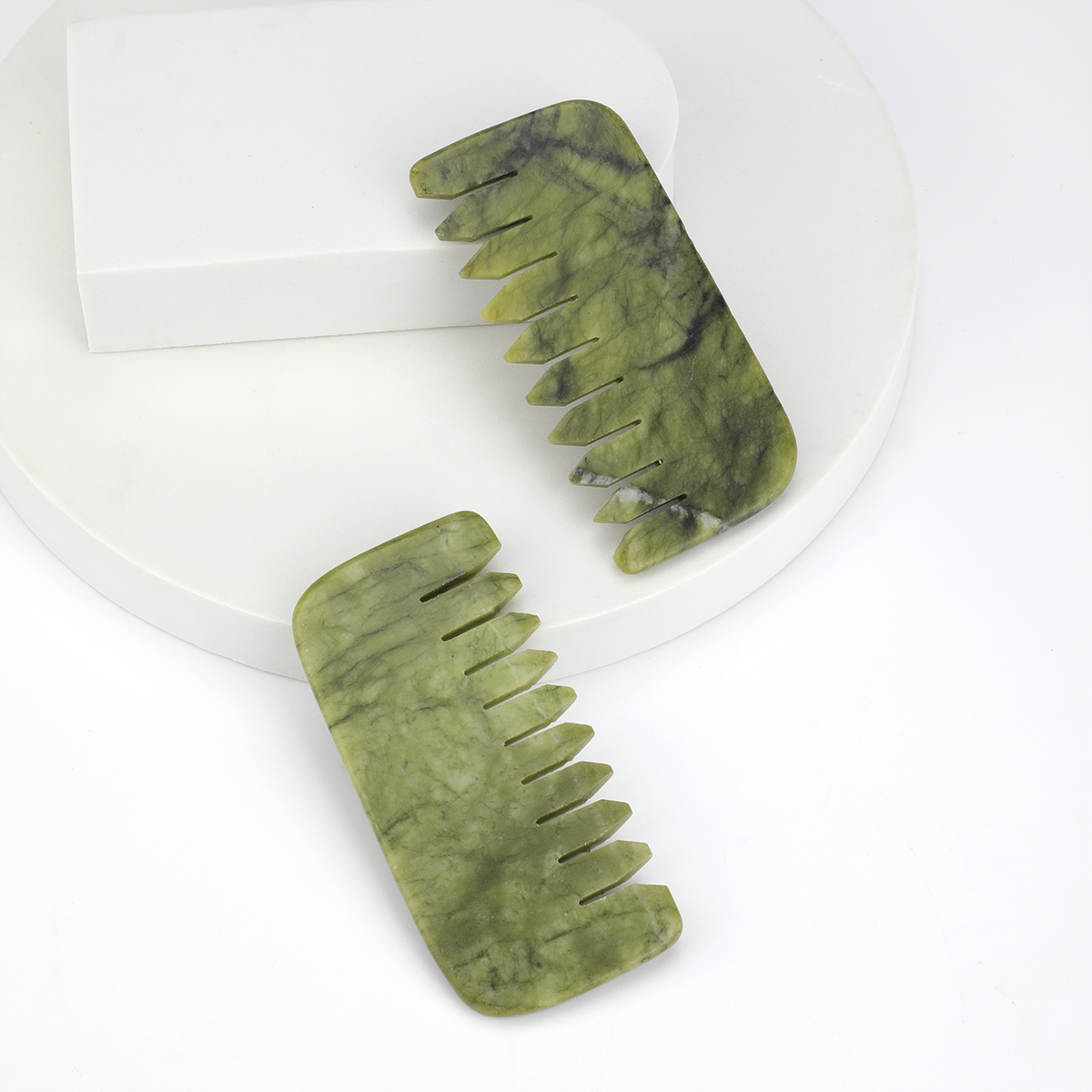 Detangling Wide Comb - 1pc Natural Jade Massage Comb Head