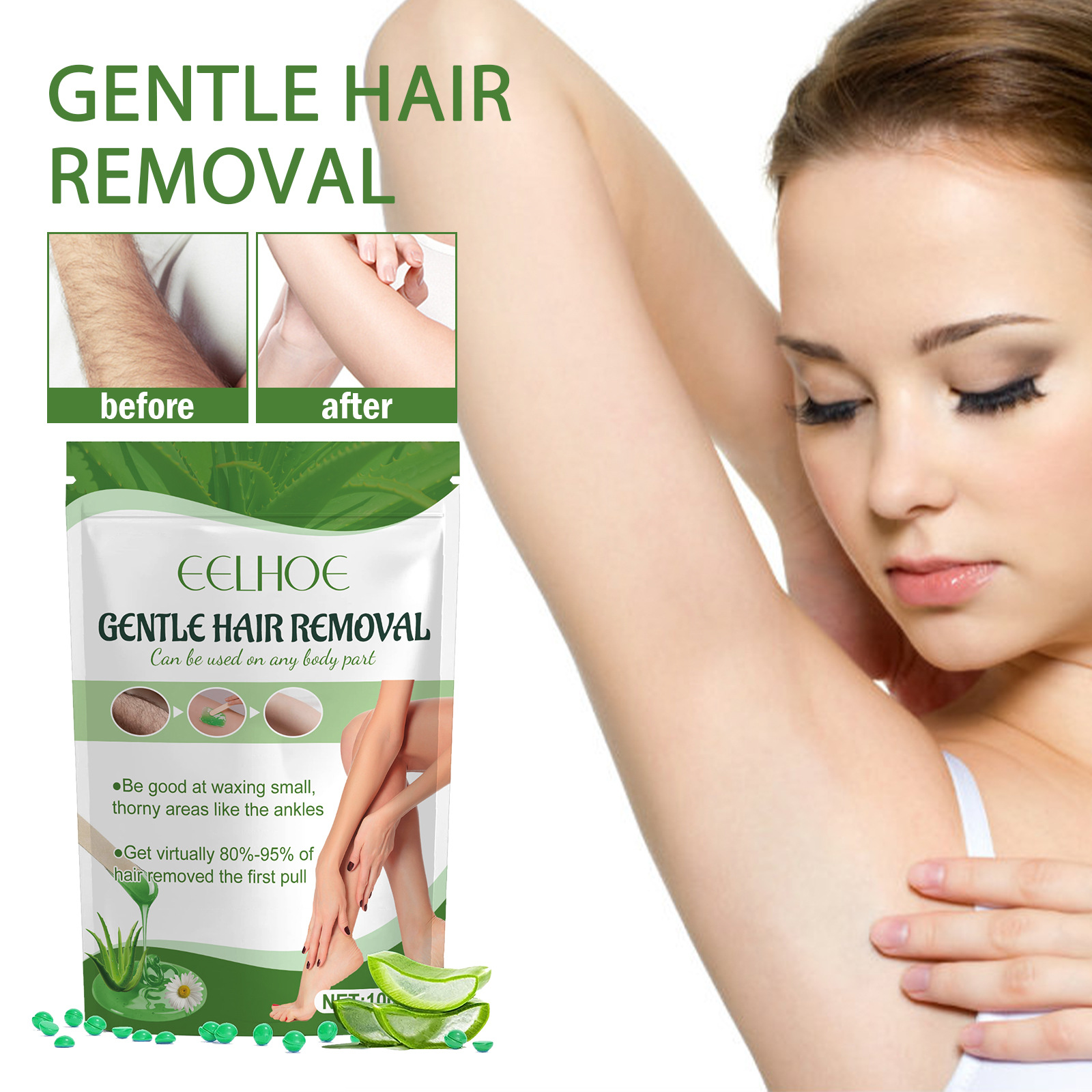 Hair Care With Aloe Vera - Aloe Wax Beads For Hair Removal