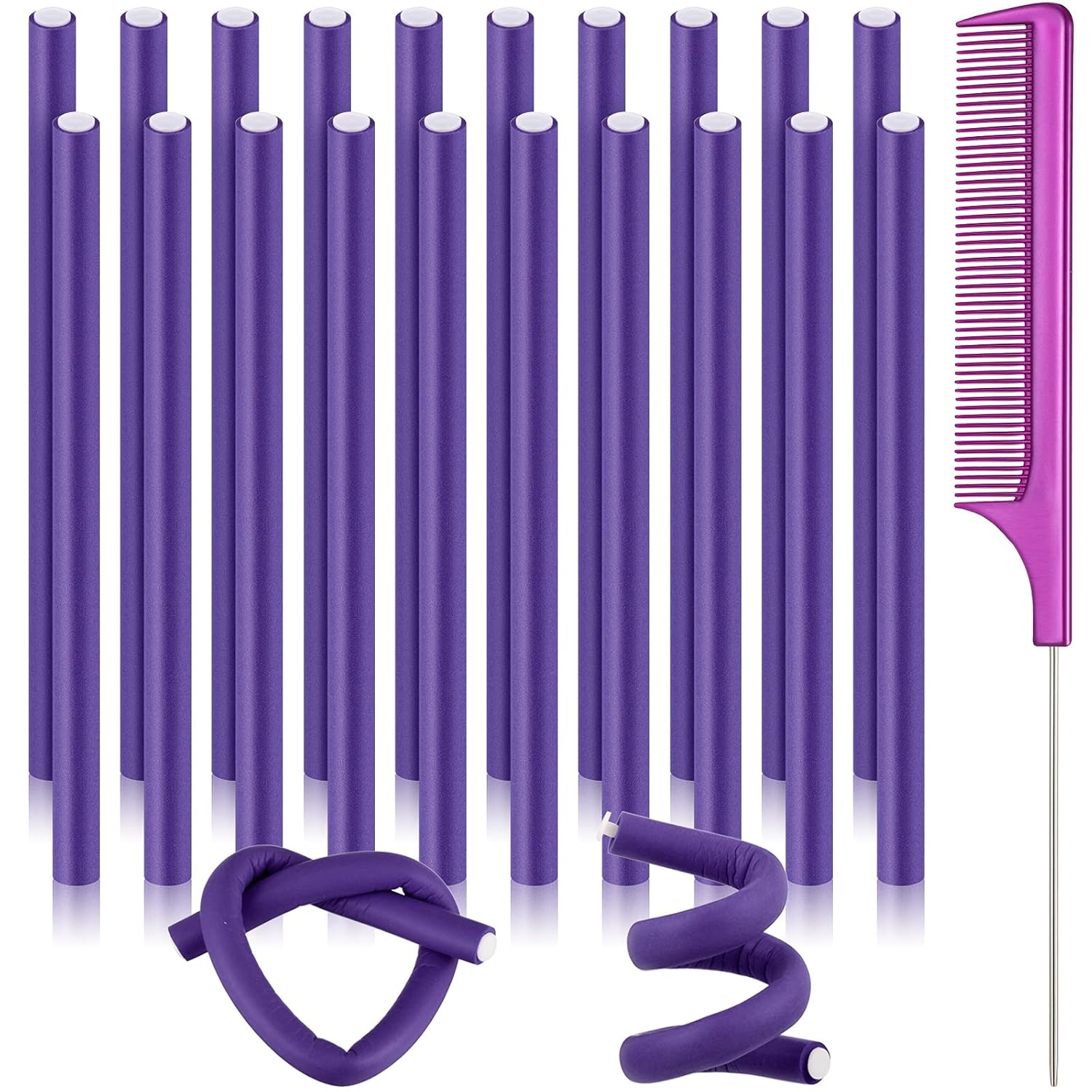 Hair Roller Set Flexi - 20 Pcs 9.4 Inch Flexi Rods