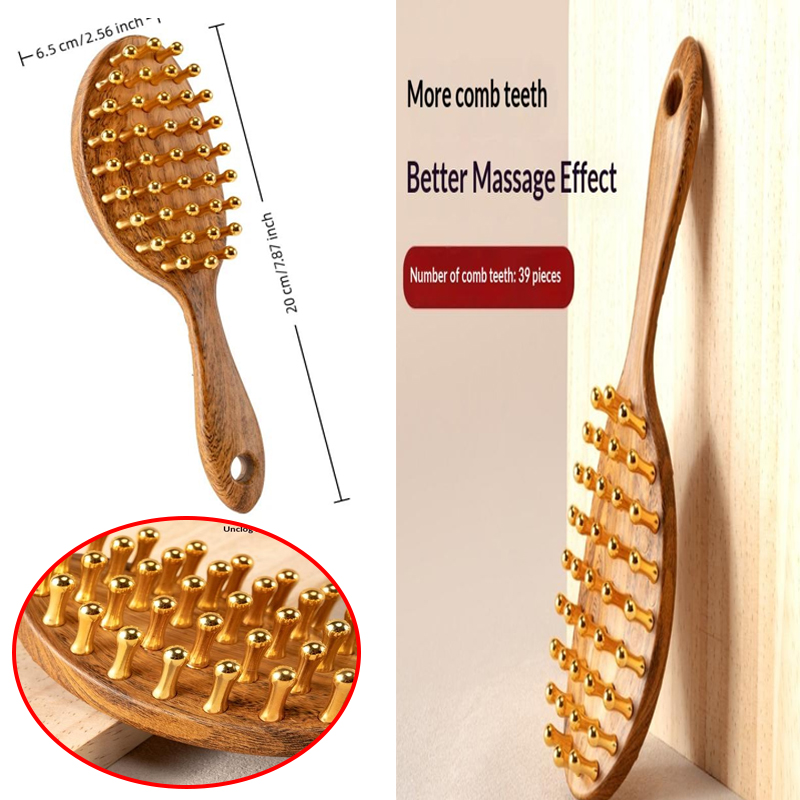 1PCS  Head Copper Tooth Massag – Detangling Wide Comb Bewertung und Preis