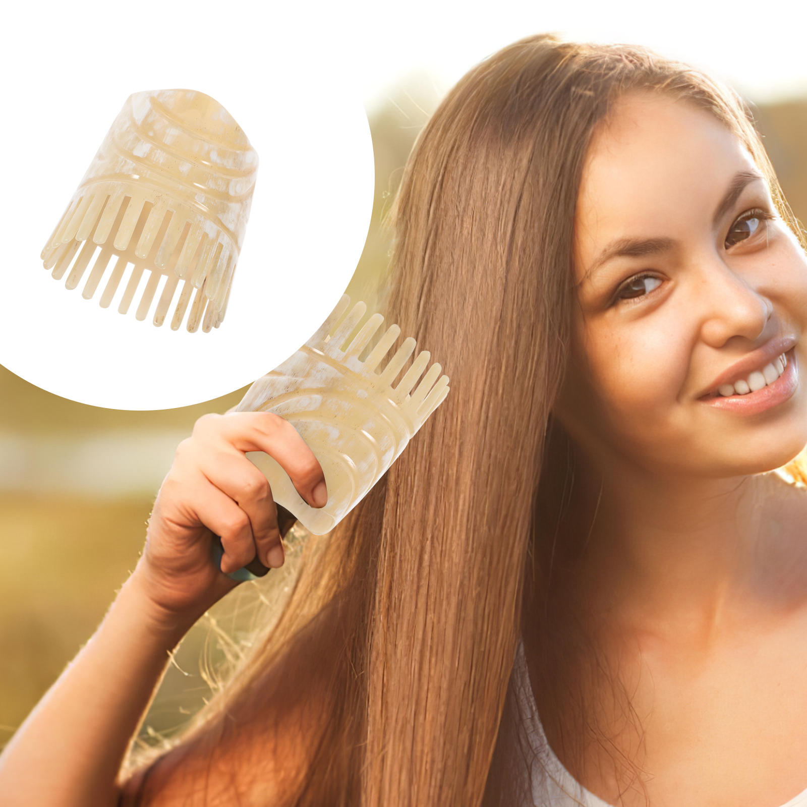 Portable Oxhorn Haircomb With  – Hair Care Tips Bewertung und Preis
