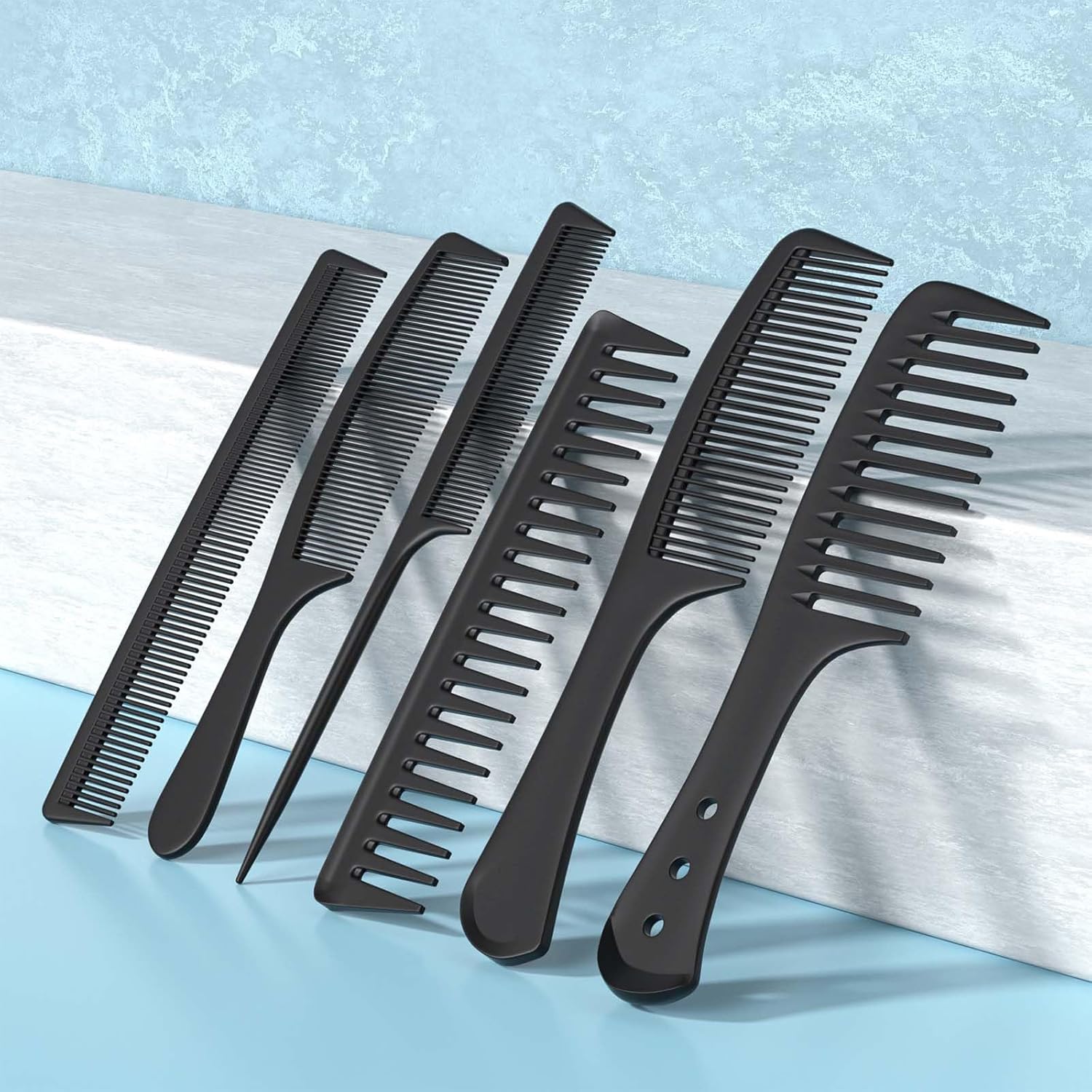 6 PCS Hair Comb Set Black, Dur – Detangling Wide Comb Bewertung und Preis