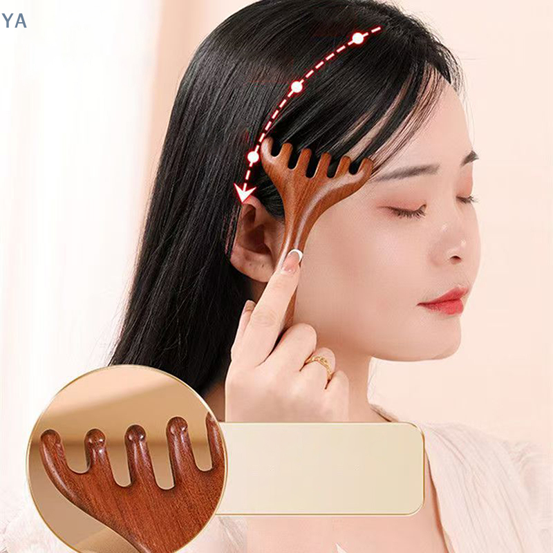 [YA]1Pc Wood Body Meridian Mas – Detangling Wide Comb Bewertung und Preis