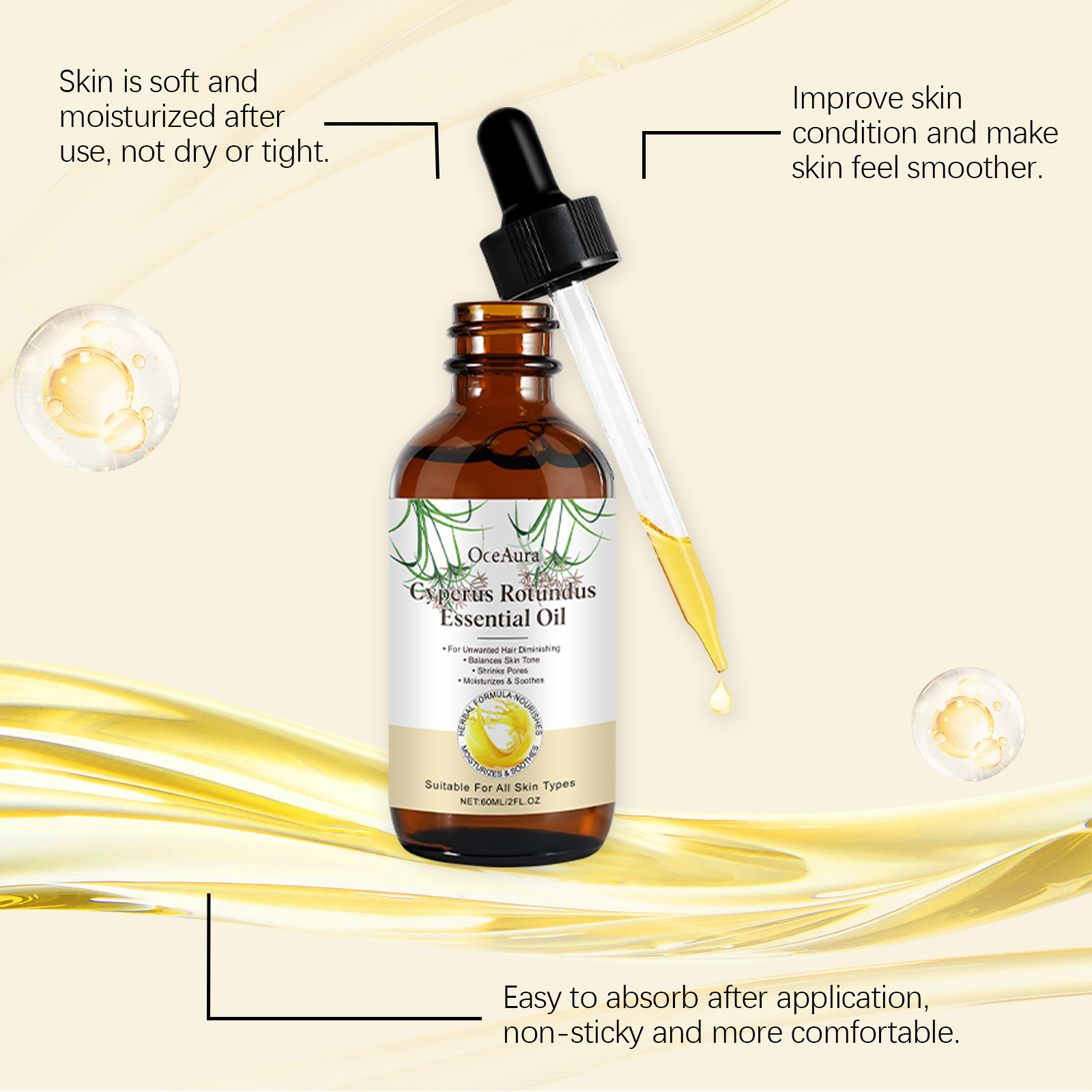 60ML Cyperus Rotundus Body Oil – Hair Care With Aloe Vera Bewertung und Preis