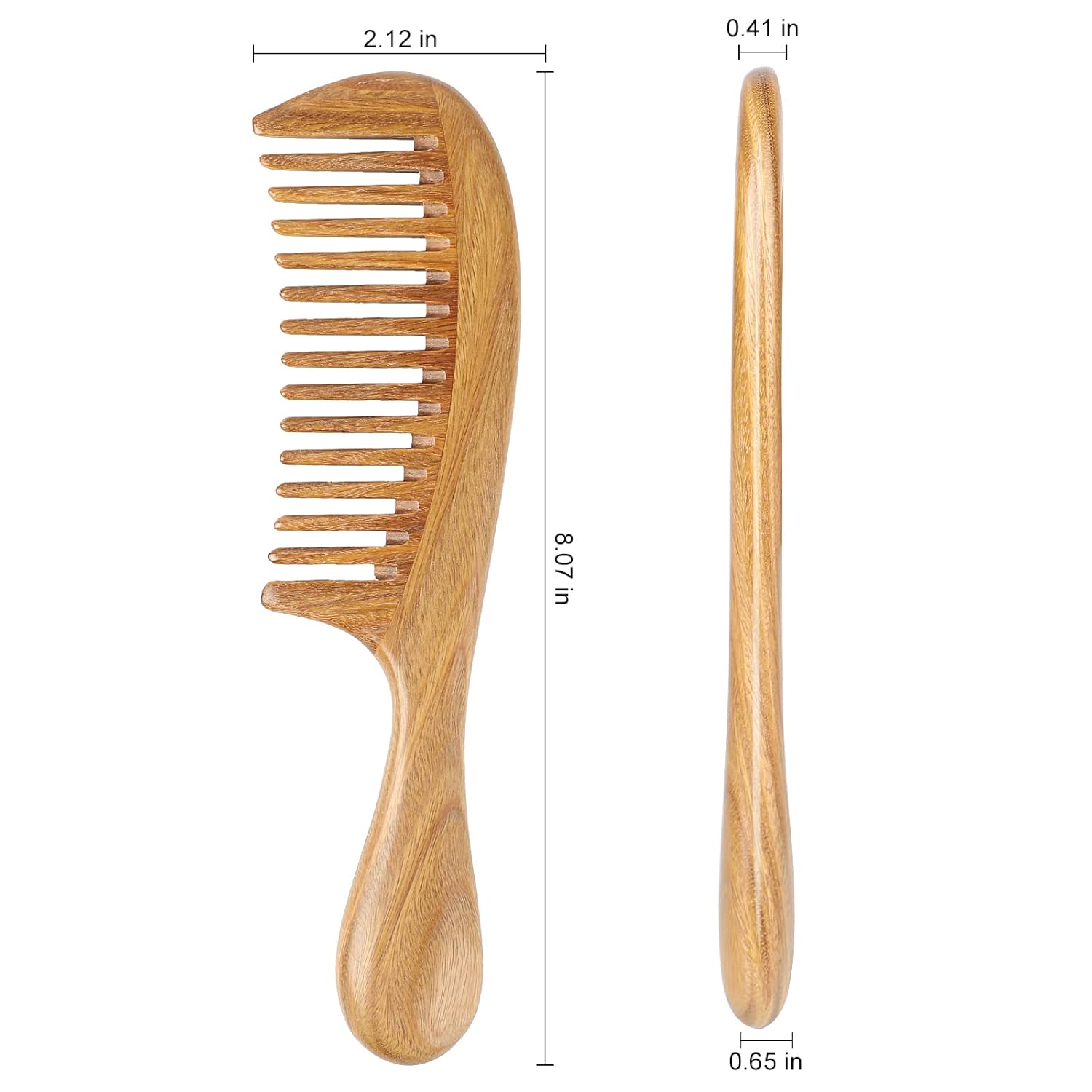 100% Natural Green Sandalwood  – Detangling Wide Comb Bewertung und Preis