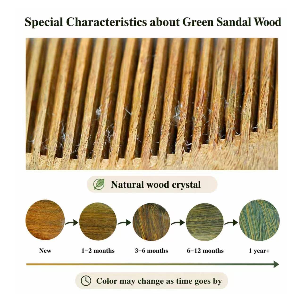 100% Natural Green Sandalwood  – Detangling Wide Comb Bewertung und Preis