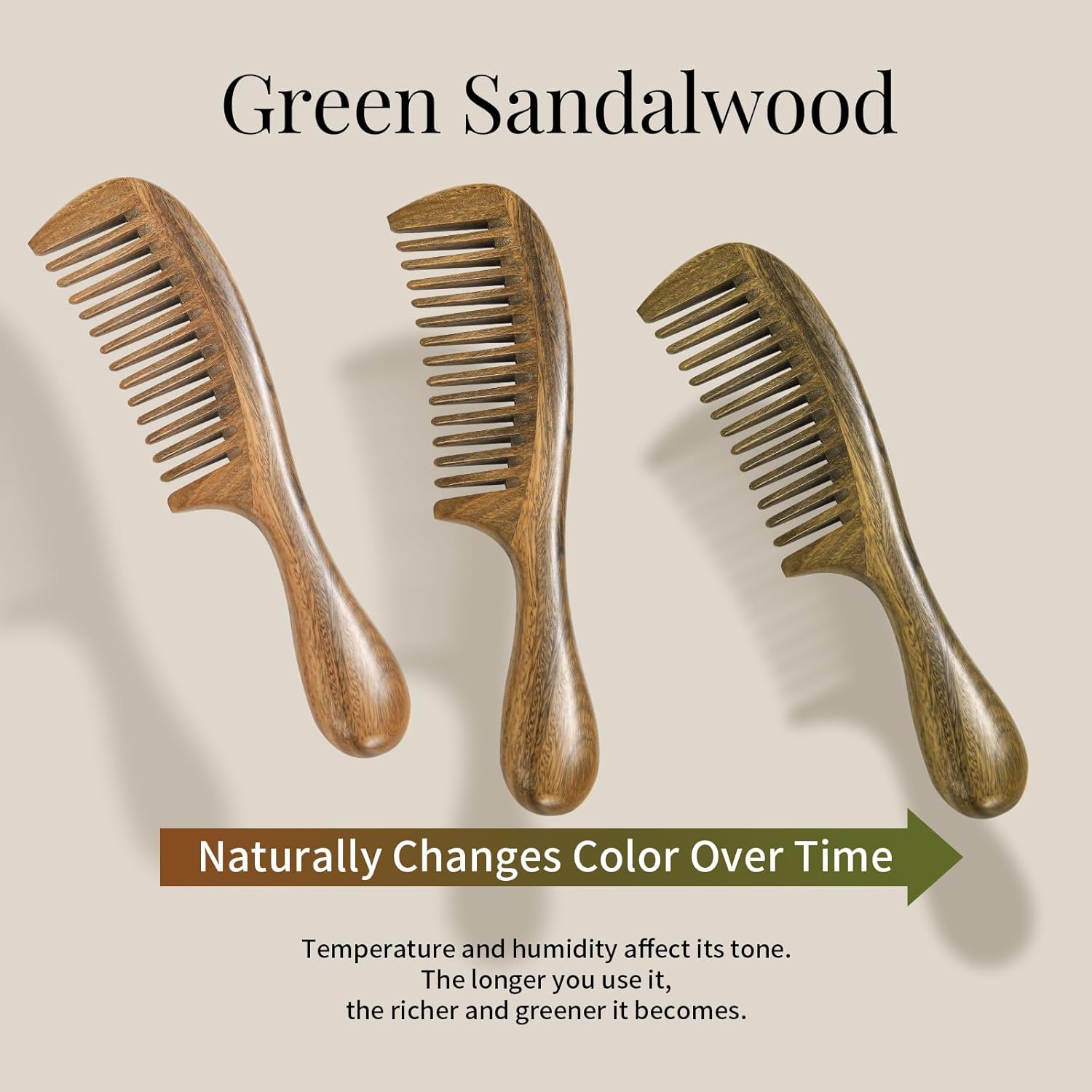 100% Natural Green Sandalwood  – Detangling Wide Comb Bewertung und Preis