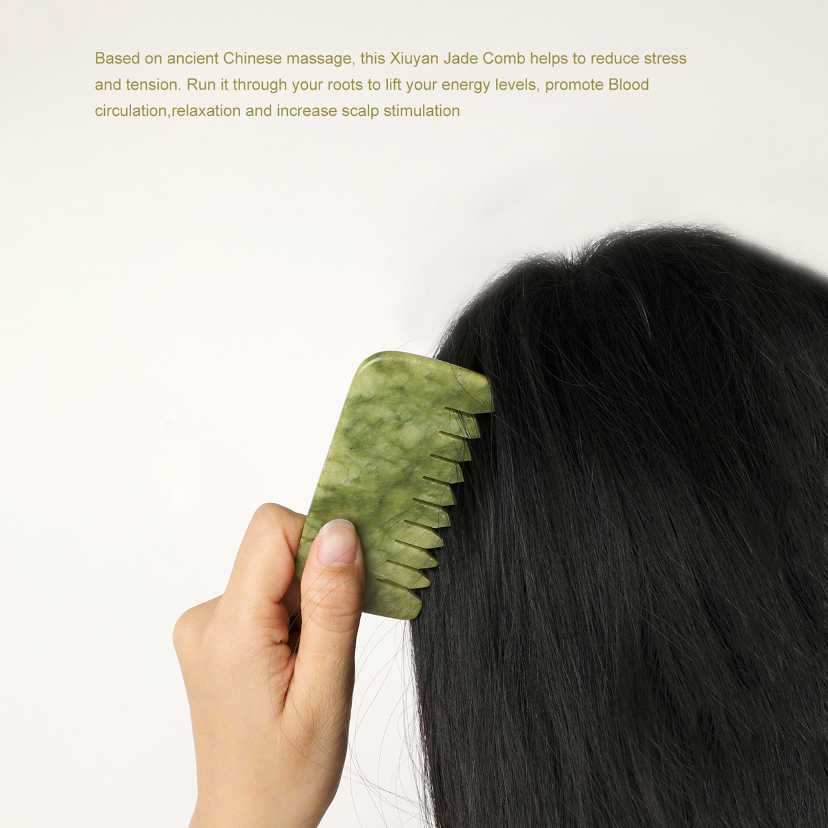 1pc Natural Jade Massage Comb  – Detangling Wide Comb Bewertung und Preis