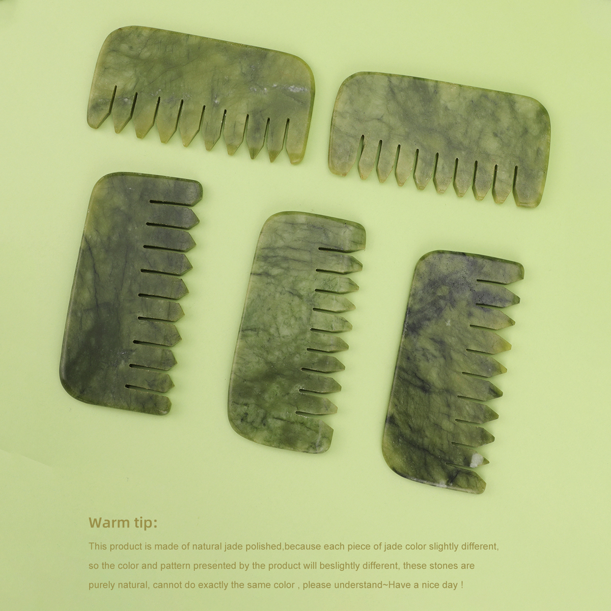1pc Natural Jade Massage Comb  – Detangling Wide Comb Bewertung und Preis