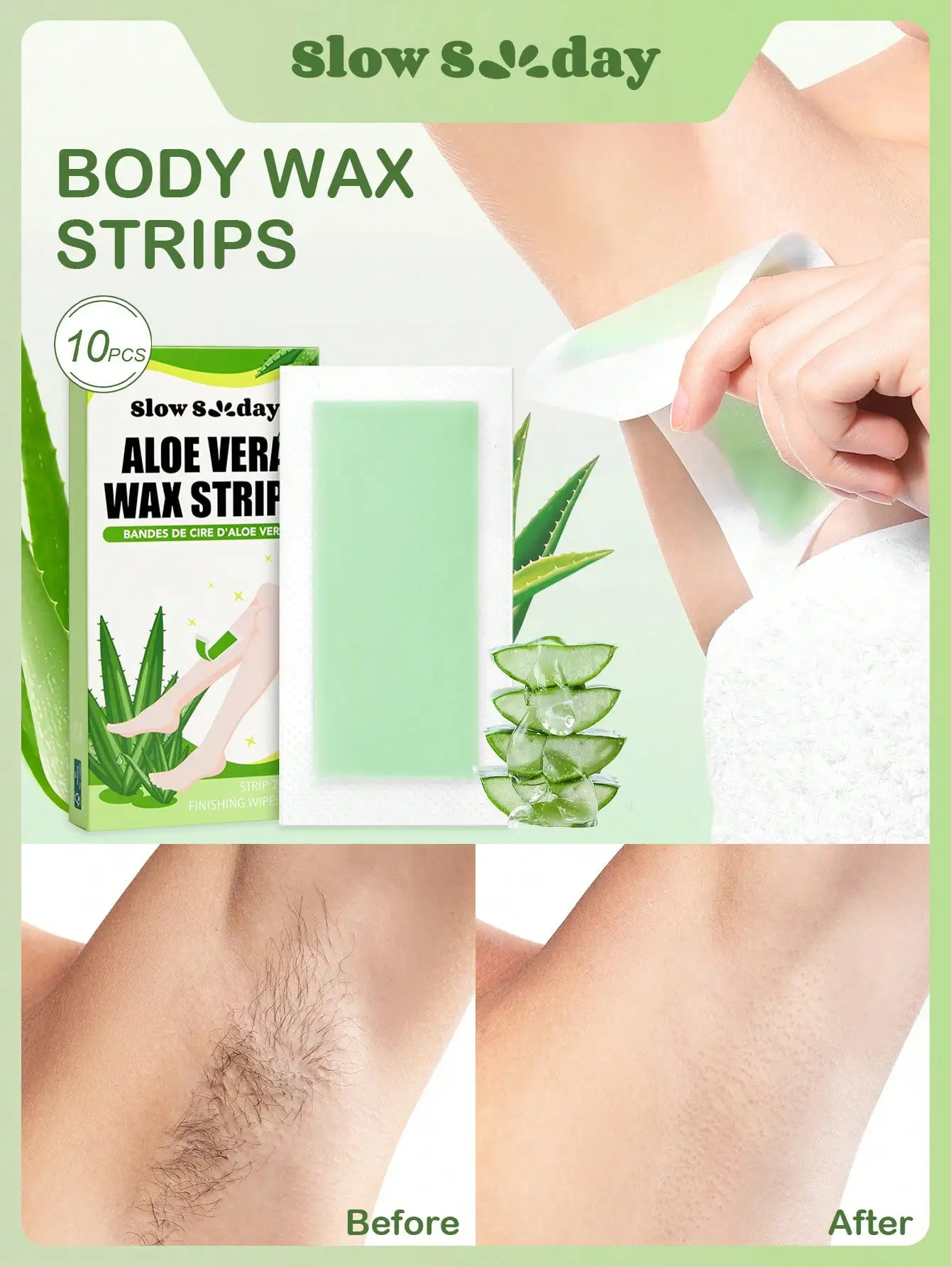 Aloe Vera Wax Strips, 10pcs, B – Hair Care With Aloe Vera Bewertung und Preis