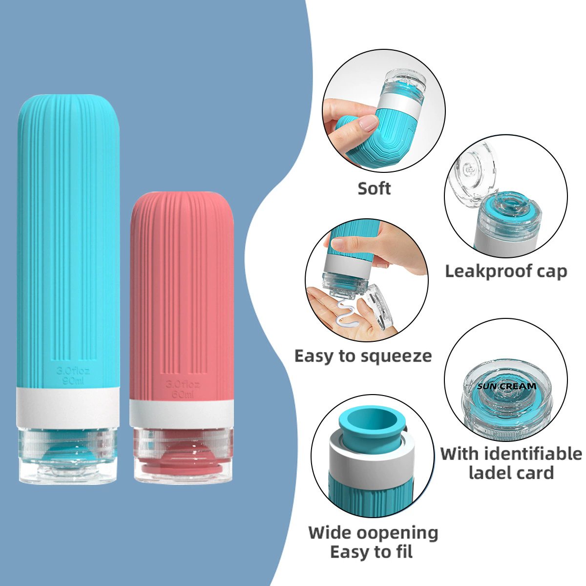 Silicone Travel Bottles Set, L – Dry Shampoo Travel Bewertung und Preis
