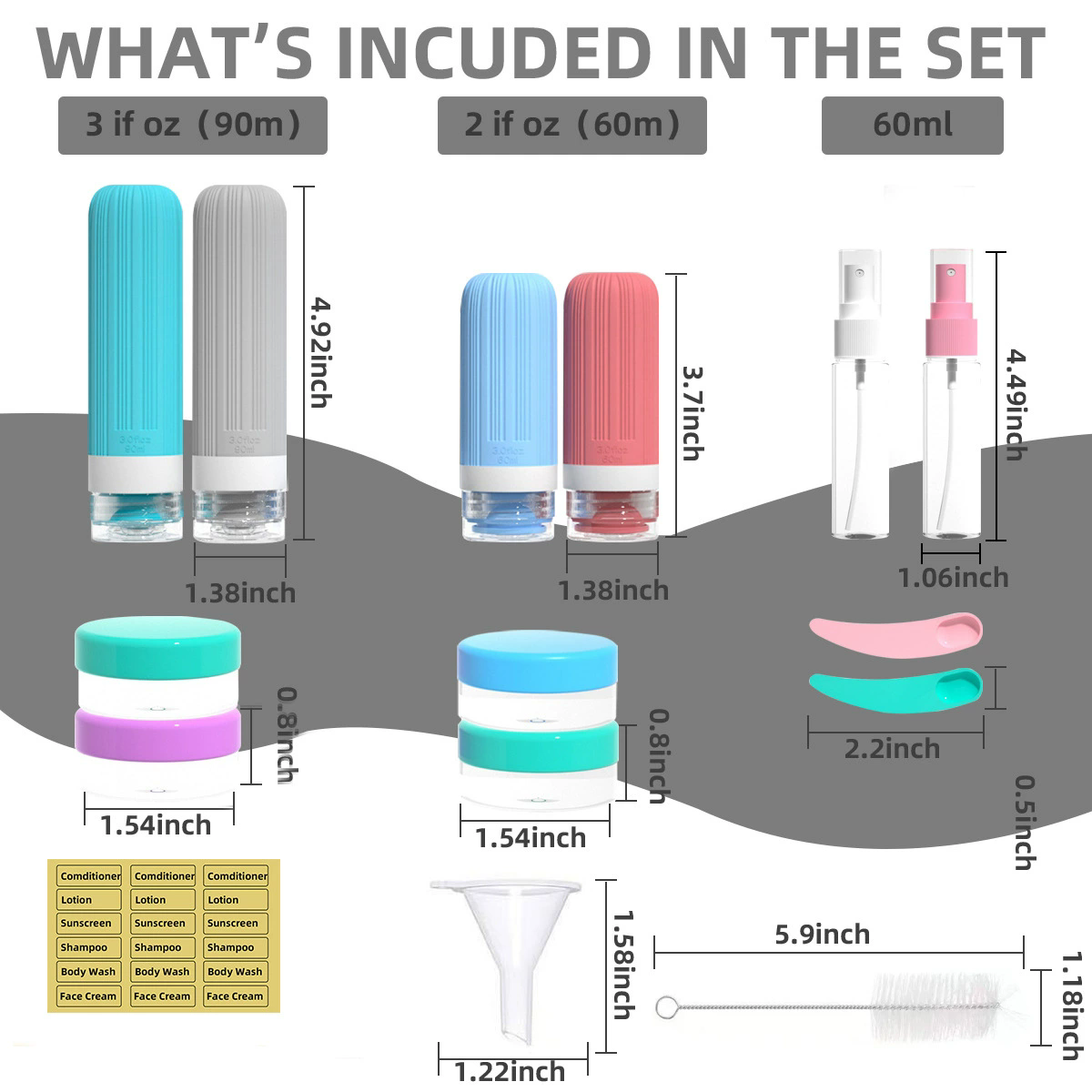 Silicone Travel Bottles Set, L – Dry Shampoo Travel Bewertung und Preis