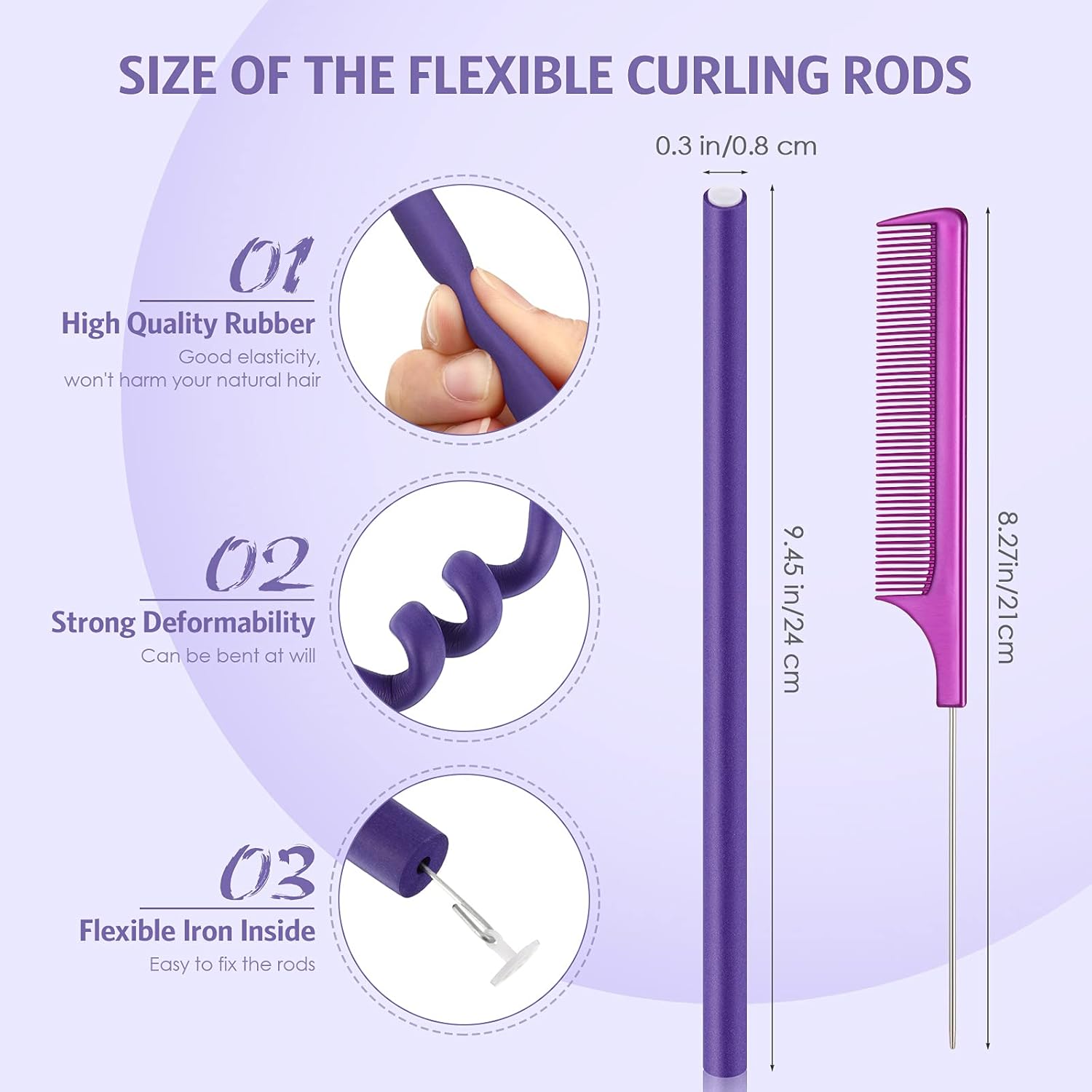 20 Pcs 9.4 Inch Flexi Rods Cur – Hair Roller Set Flexi Bewertung und Preis